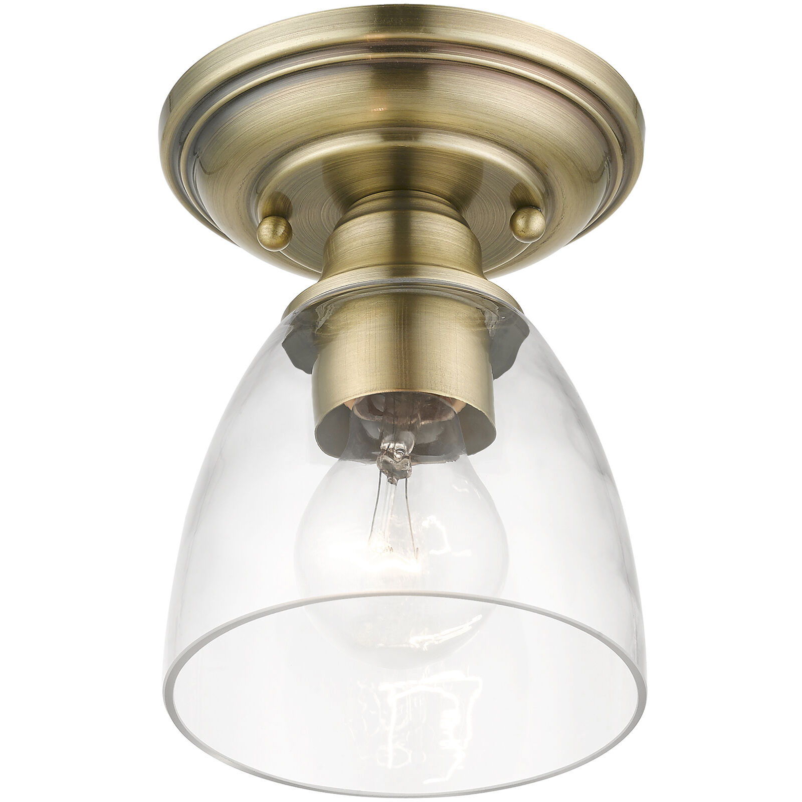 Montgomery 1 Light 5 inch Antique Brass Semi-Flush Ceiling Light, Petite