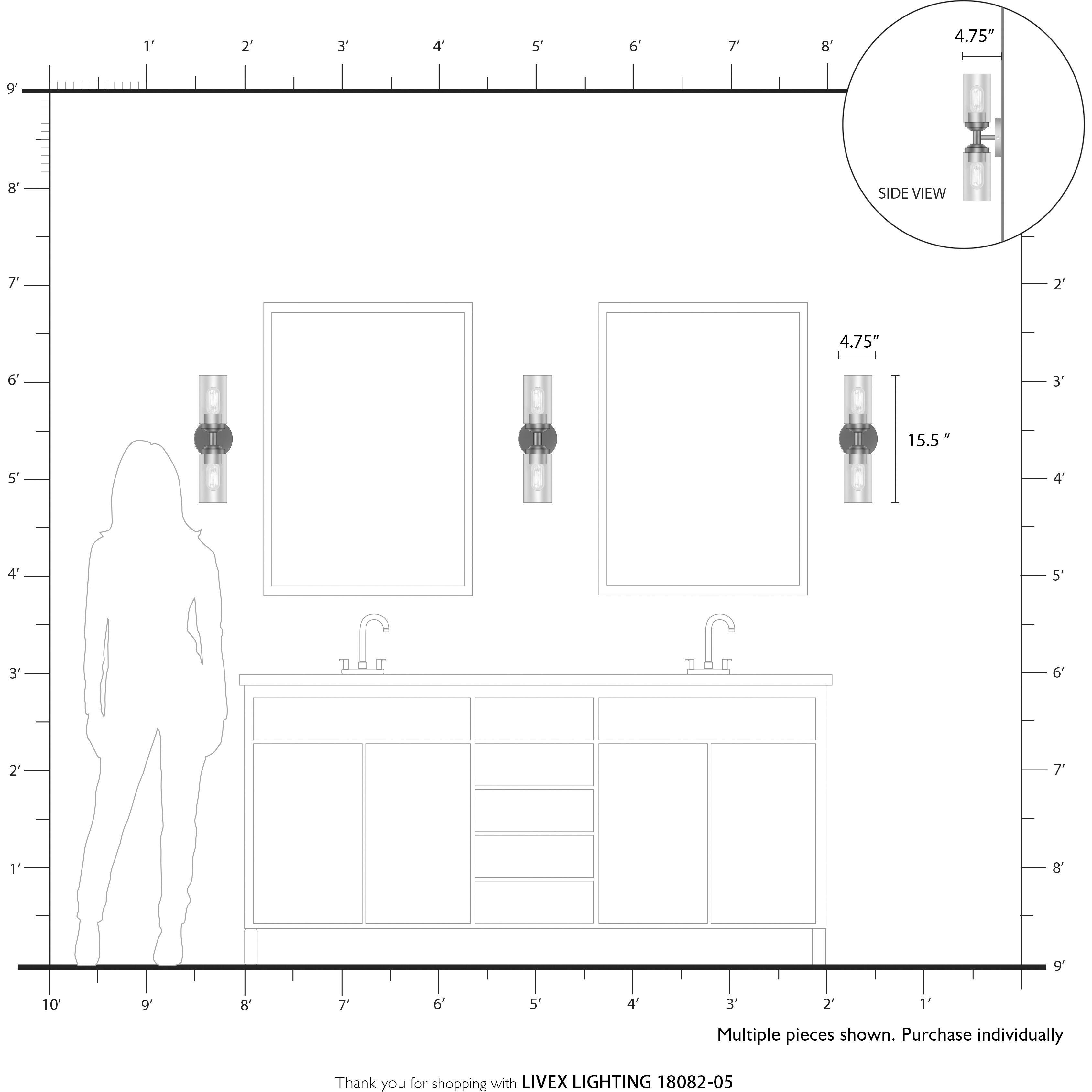 Whittier 2 Light 4.75 inch Polished Chrome Vanity Sconce Wall Light