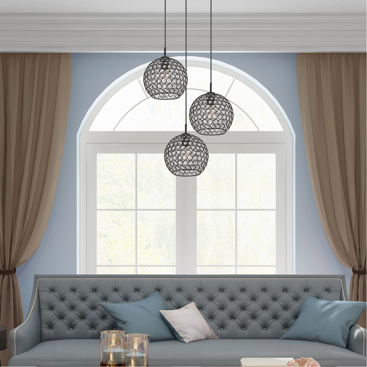 Cassandra 1 Light 9 inch Black Mini Pendant Ceiling Light