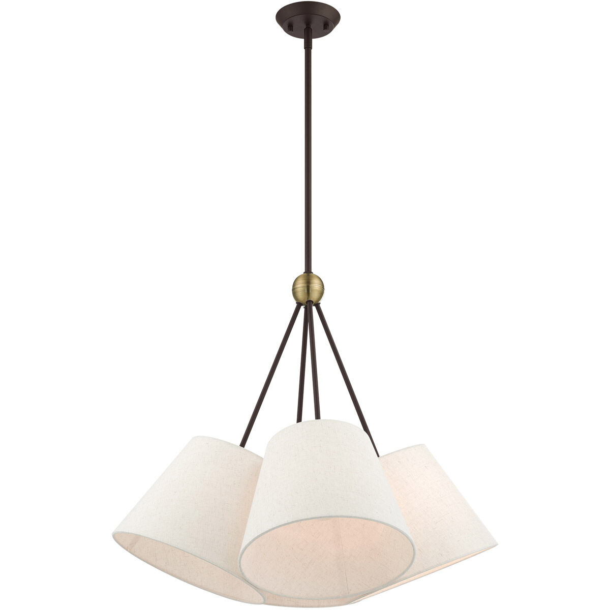 Prato 4 Light 25 inch Bronze with Antique Brass Accents Chandelier Ceiling Light