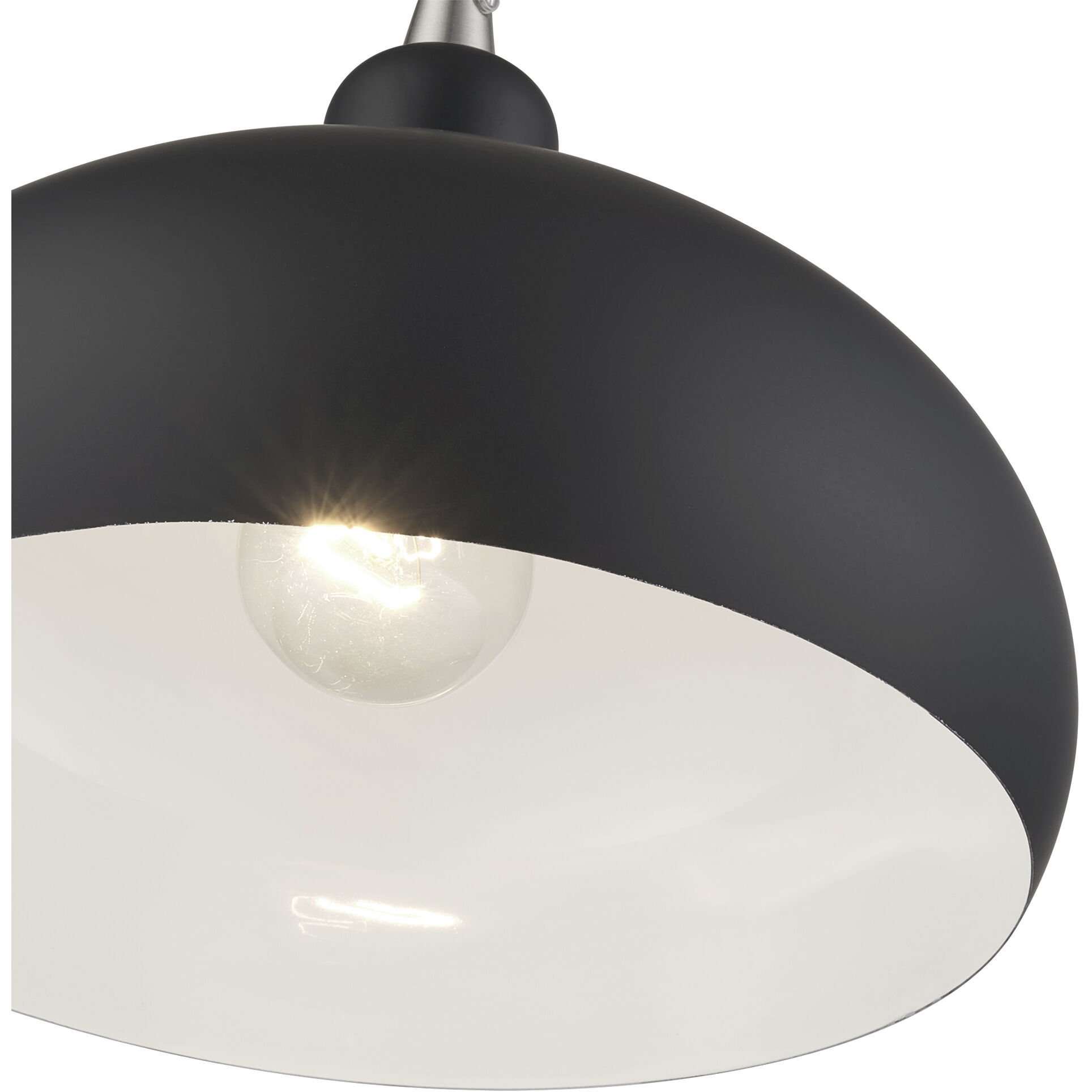 Domma 1 Light 10 inch Black with Brushed Nickel Accents Pendant Ceiling Light