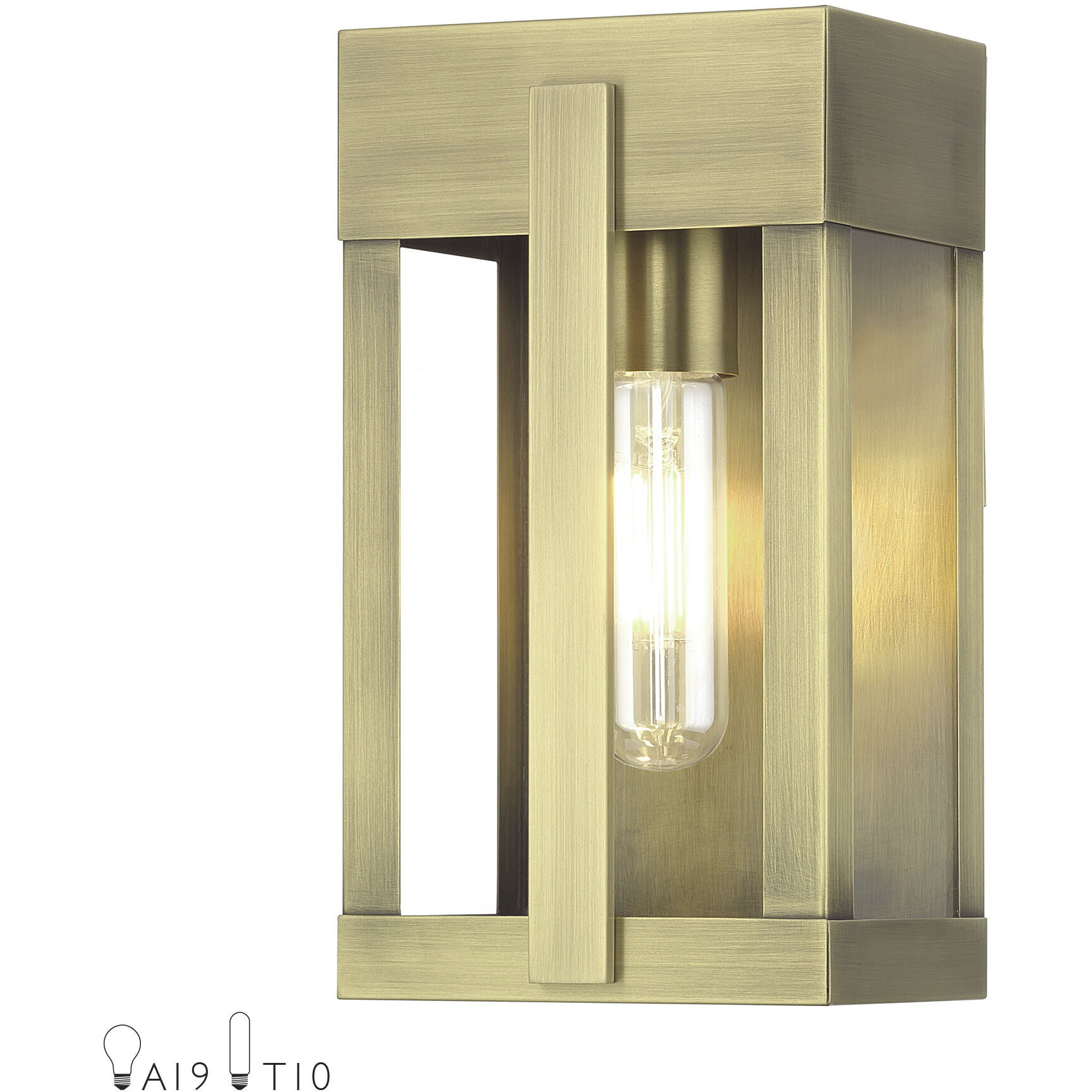 Berksford 1 Light 9 inch Antique Brass Outdoor Wall Lantern