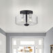 Whitworth 2 Light 12.25 inch Black with Brushed Nickel Accents Semi-Flush Ceiling Light