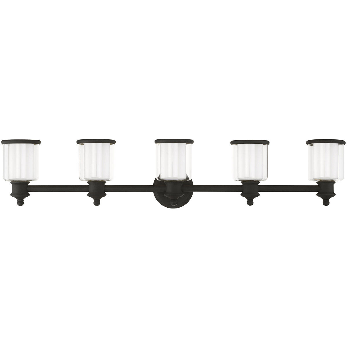 Middlebush 5 Light 46 inch Black Vanity Sconce Wall Light