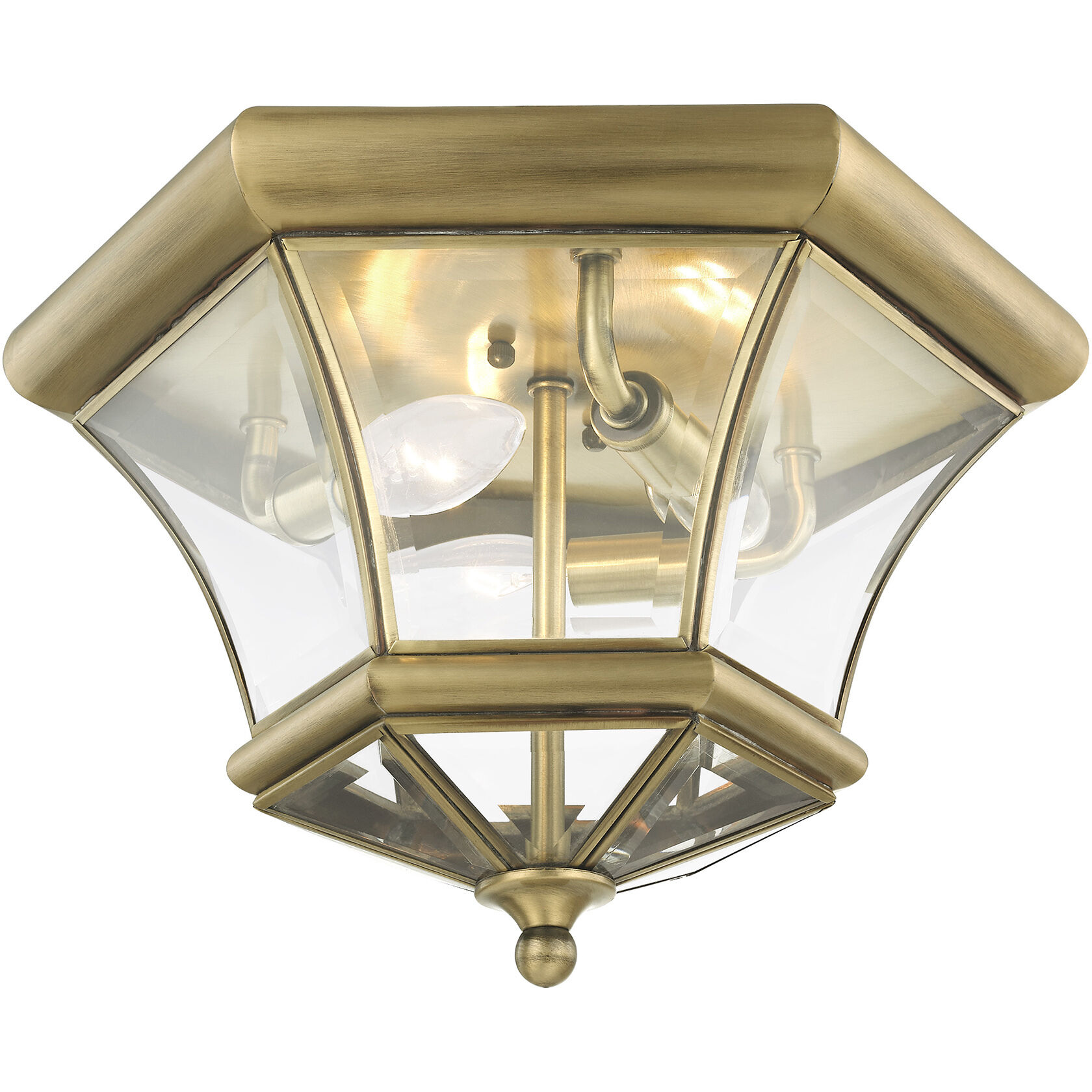Monterey/Georgetown 3 Light 13 inch Antique Brass Outdoor Ceiling Mount