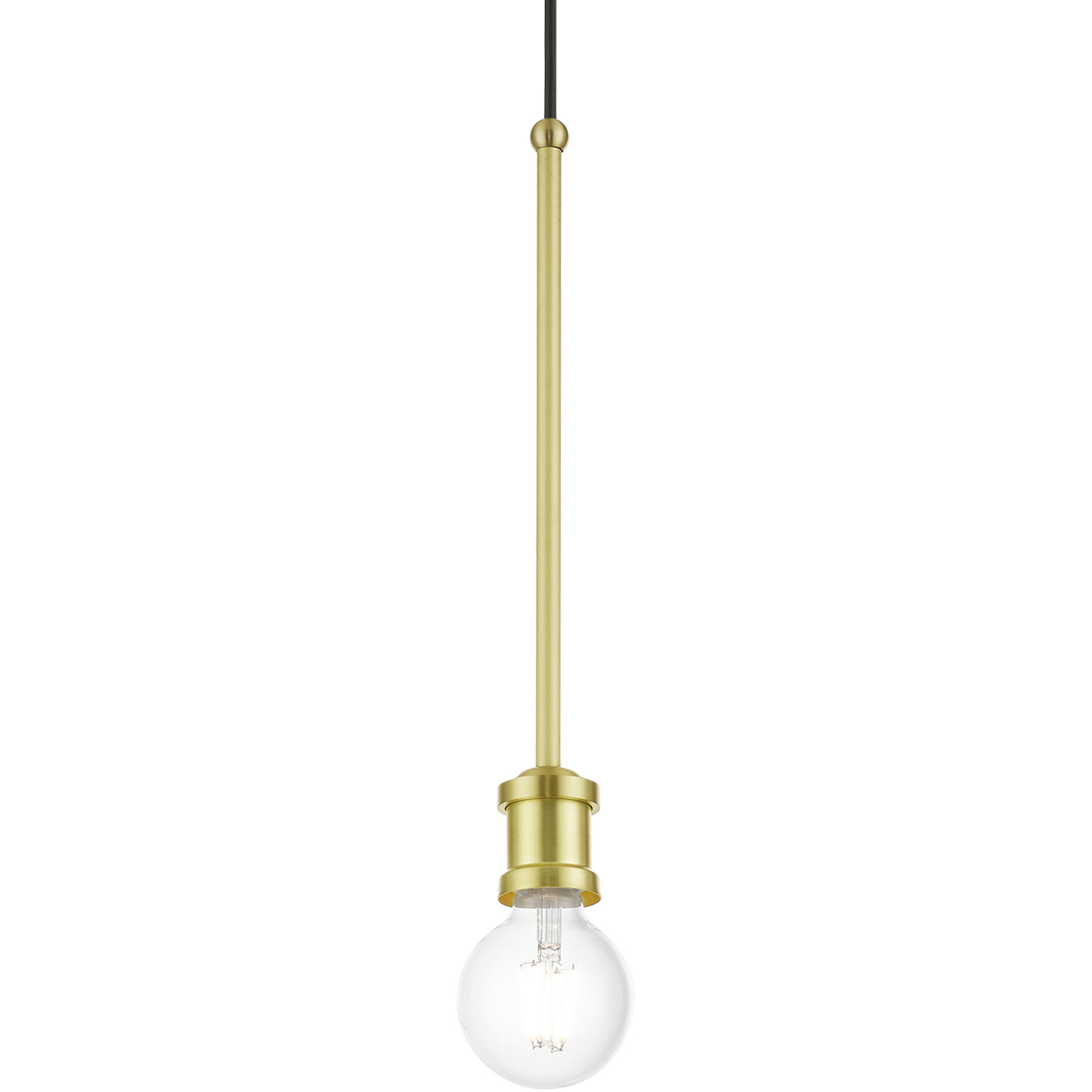 Lansdale 1 Light 5 inch Satin Brass Single Pendant Ceiling Light, Single