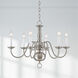 Williamsburgh 6 Light 24 inch Brushed Nickel Chandelier Ceiling Light