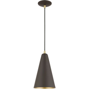 Dulce 1 Light 7 inch Bronze with Antique Brass Accents Mini Pendant Ceiling Light