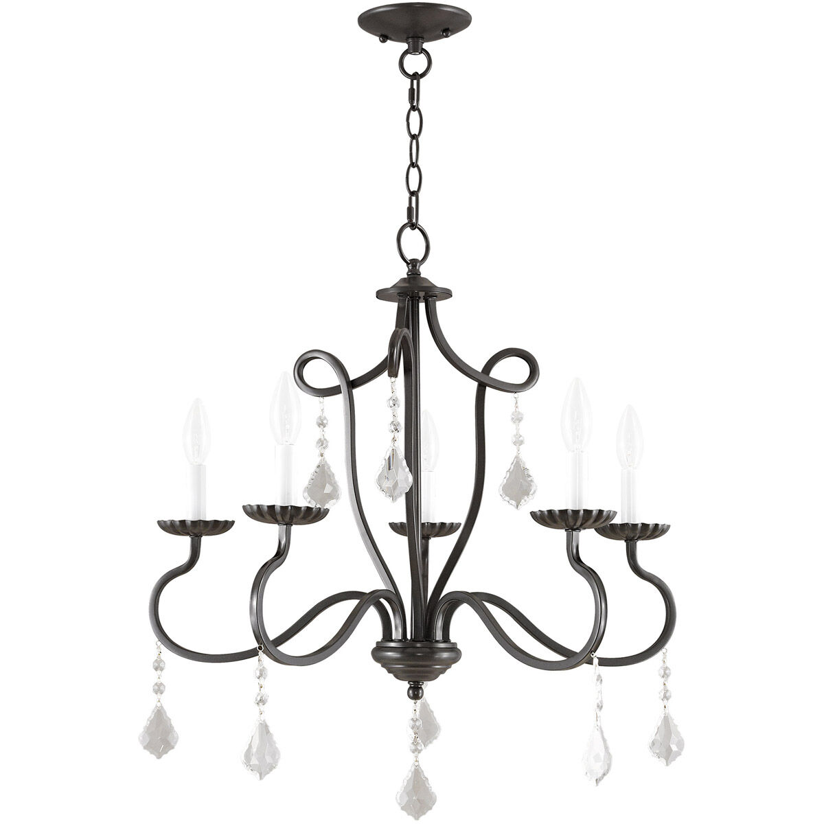 Callisto 5 Light 24 inch English Bronze Chandelier Ceiling Light