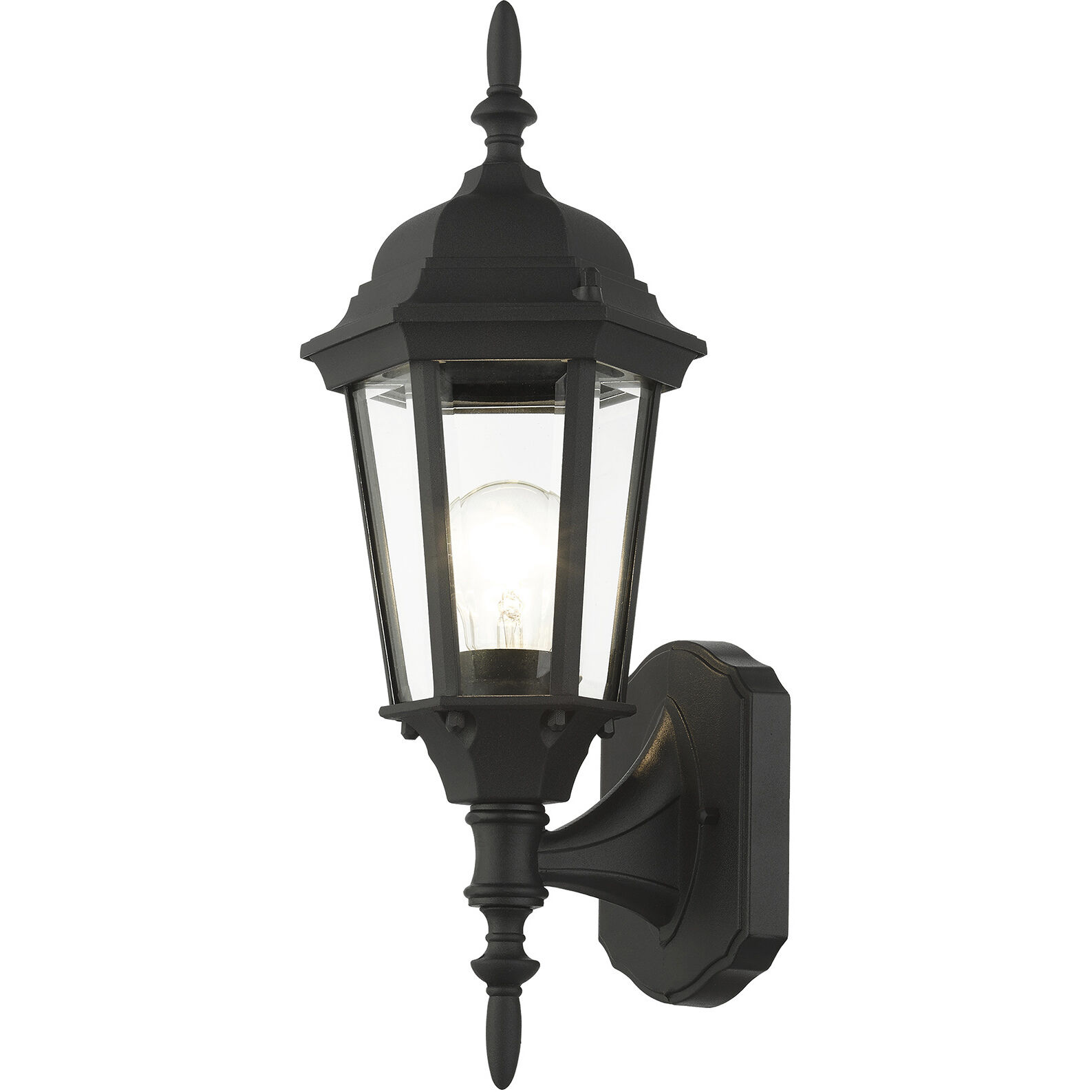 Hamilton 1 Light 17 inch Textured Black Outdoor Wall Lantern 