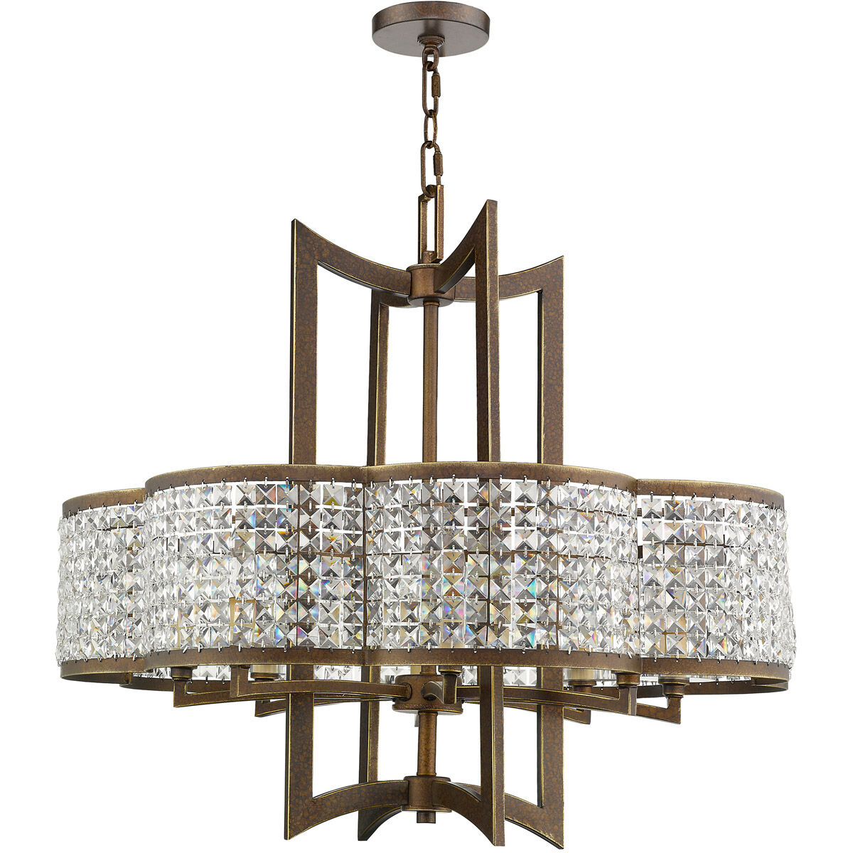 Grammercy 8 Light 30 inch Hand Painted Palacial Bronze Chandelier Ceiling Light