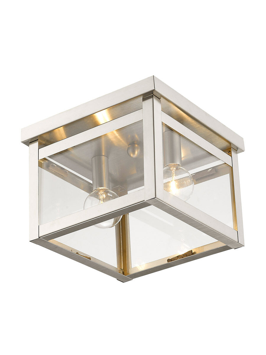 Milford 2 Light 8 inch Brushed Nickel Flush Mount Ceiling Light