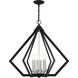 Prism 6 Light 26 inch Black with Brushed Nickel Cluster Chandelier Ceiling Light