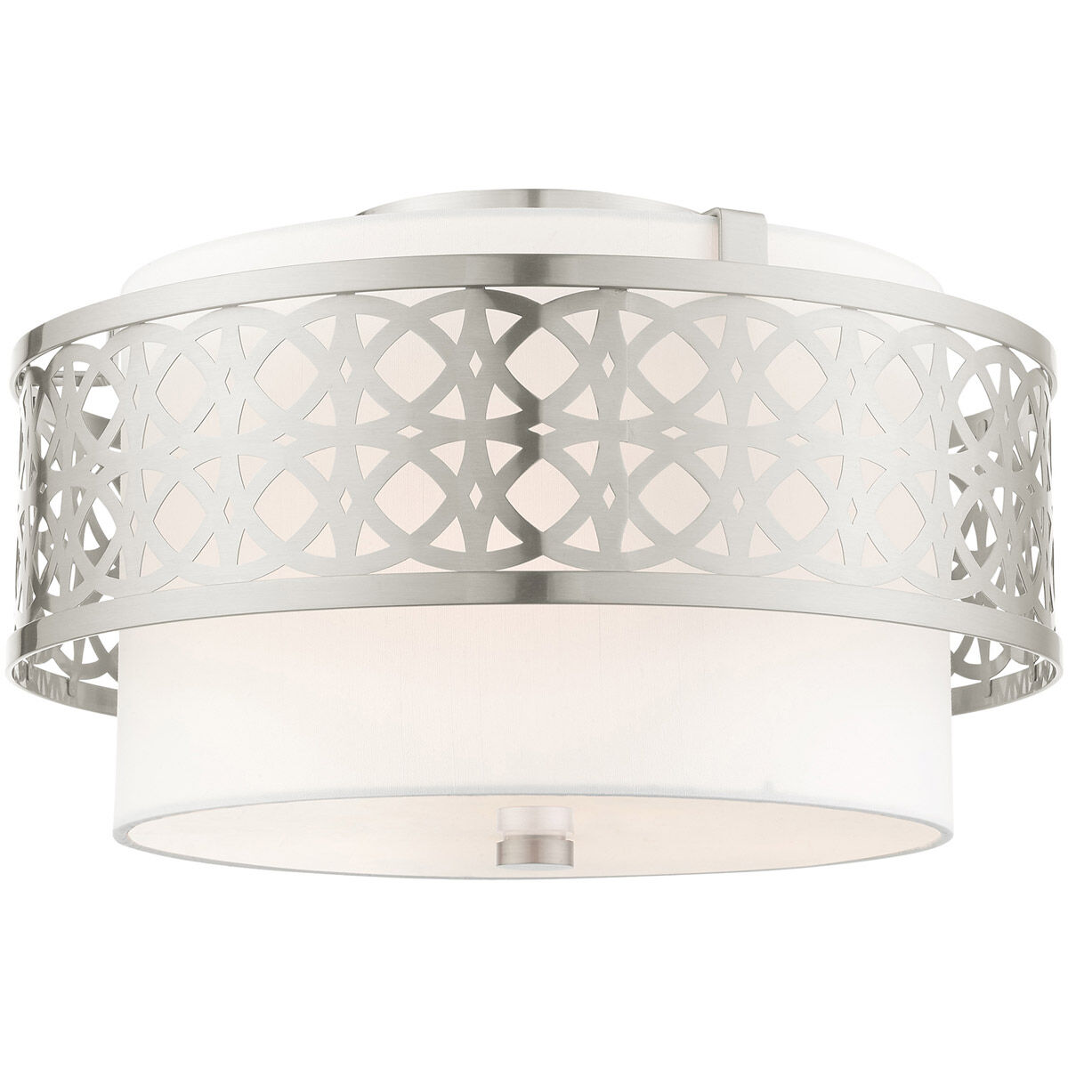 Calinda 3 Light 16 inch Brushed Nickel Semi Flush Ceiling Light