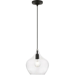 Aldrich 1 Light 10 inch Black with Brushed Nickel Accent Pendant Ceiling Light