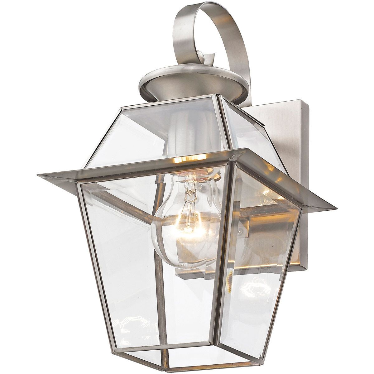 Westover 1 Light 13 inch Brushed Nickel Outdoor Wall Lantern