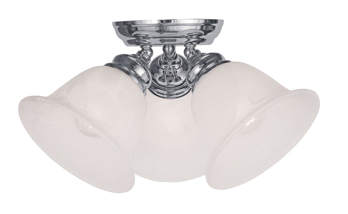 Essex 3 Light 15 inch Polished Chrome Semi-Flush Mount Ceiling Light