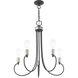 Bari 5 Light 25 inch Scandinavian Gray with Brushed Nickel Accents Chandelier Ceiling Light