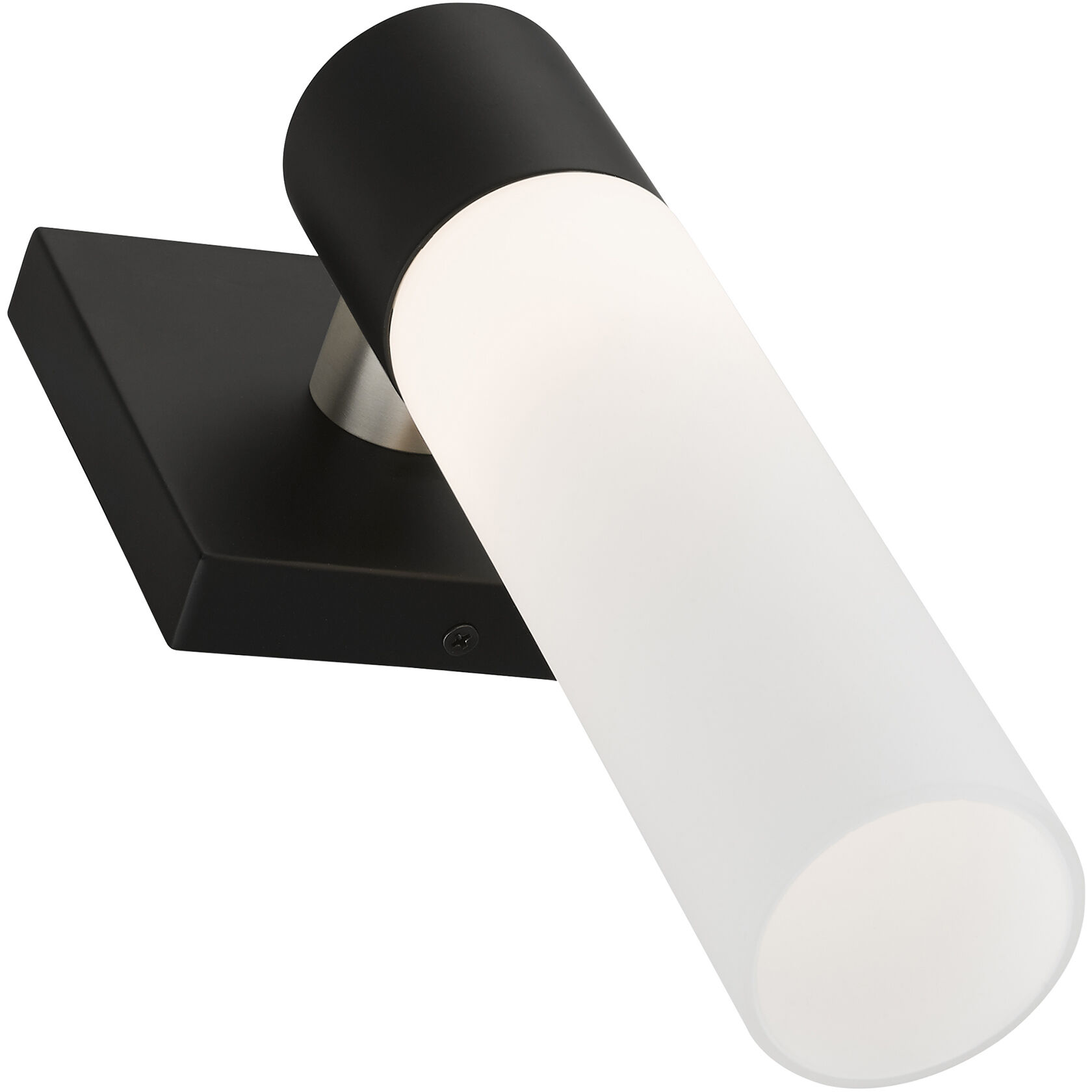 Aero ADA Wall Sconce Wall Light in Black with Brushed Nickel Accent