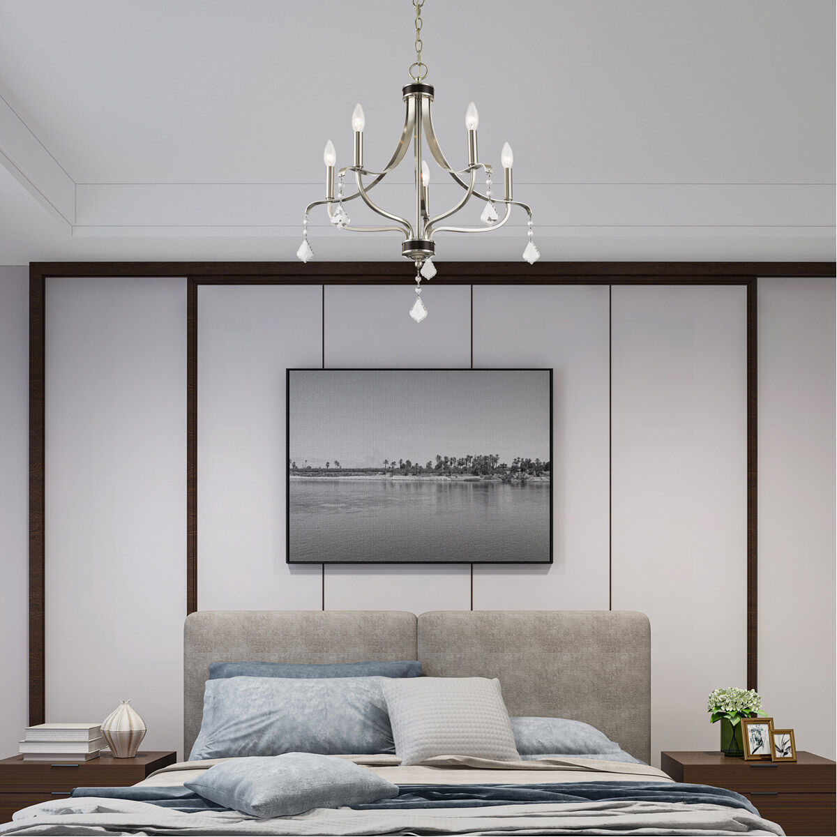 Laurel 5 Light 24 inch Brushed Nickel Chandelier Ceiling Light