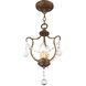 Chesterfield 3 Light 10 inch Hand Applied Venetian Golden Bronze Convertible Mini Pendant/Ceiling Mount Ceiling Light