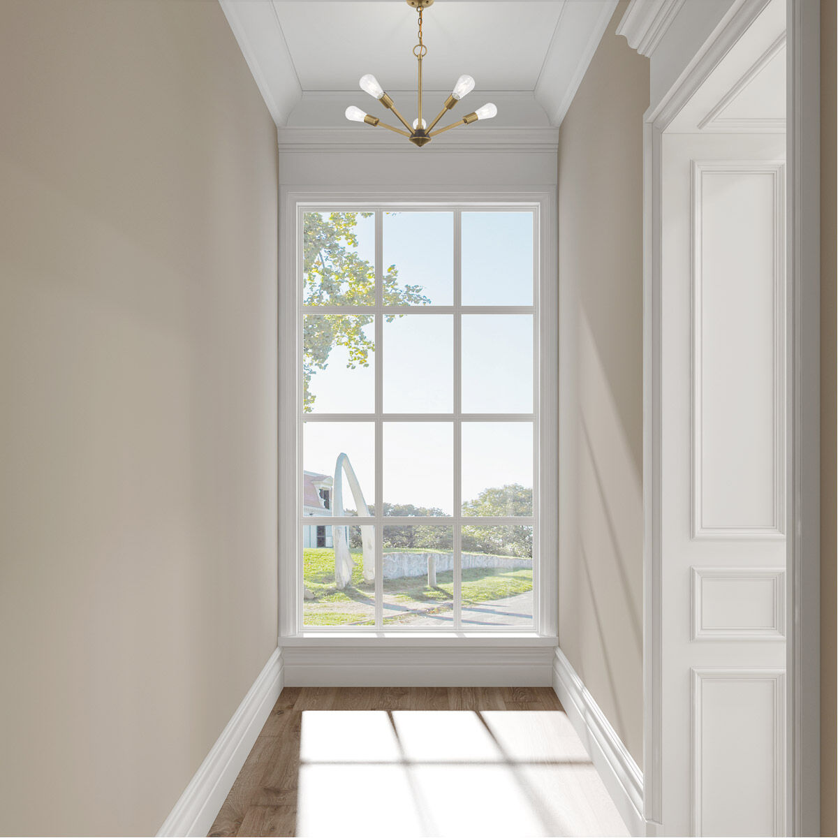 Prague 5 Light 20 inch Antique Brass with Bronze Accents Chandelier Ceiling Light