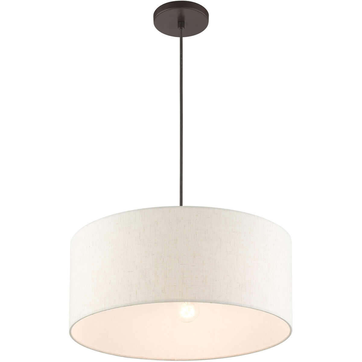 Meadow 3 Light 18 inch English Bronze Drum Pendant Ceiling Light 
