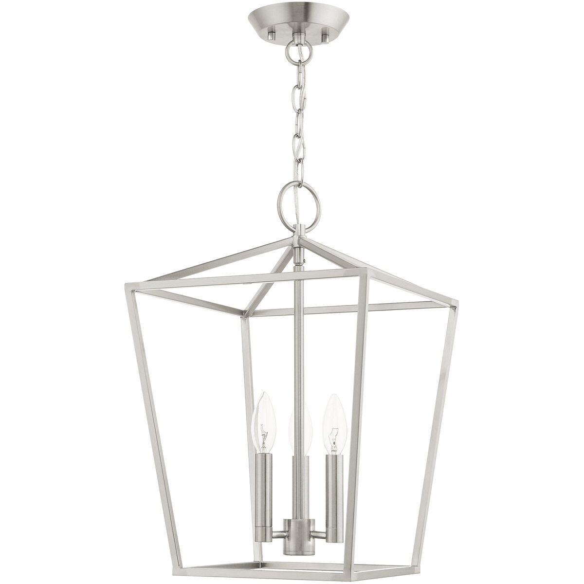 Devone 3 Light 13 inch Brushed Nickel Convertible Semi Flush/Lantern Ceiling Light