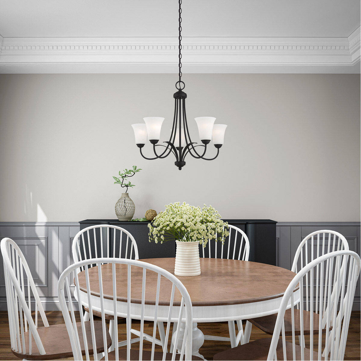 Ridgedale 5 Light 26 inch Black Chandelier Ceiling Light