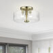 Whitworth 3 Light 14.5 inch Antique Brass Semi-Flush Ceiling Light