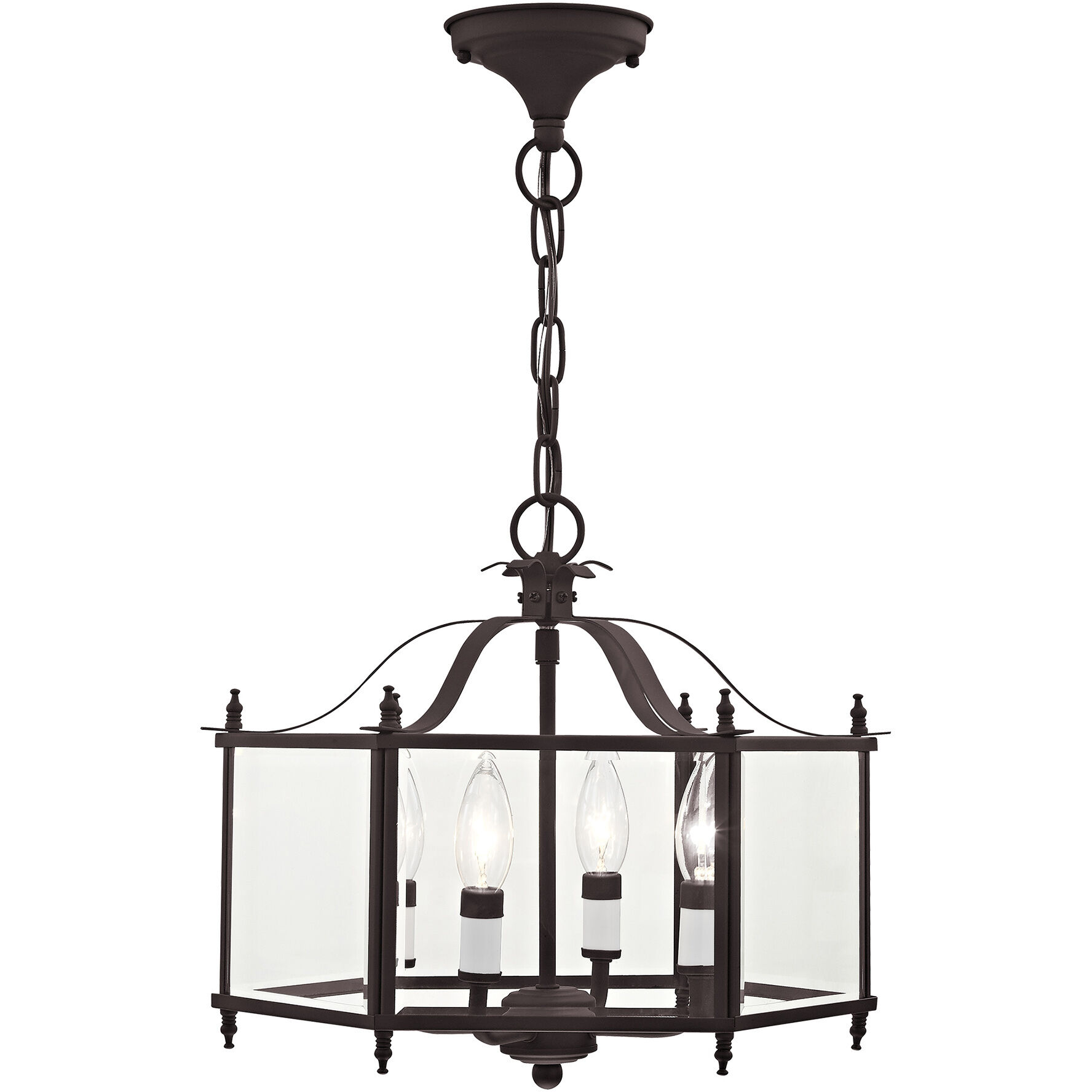 Livingston 4 Light 16 inch Bronze Convertible Pendant/Ceiling Mount Ceiling Light