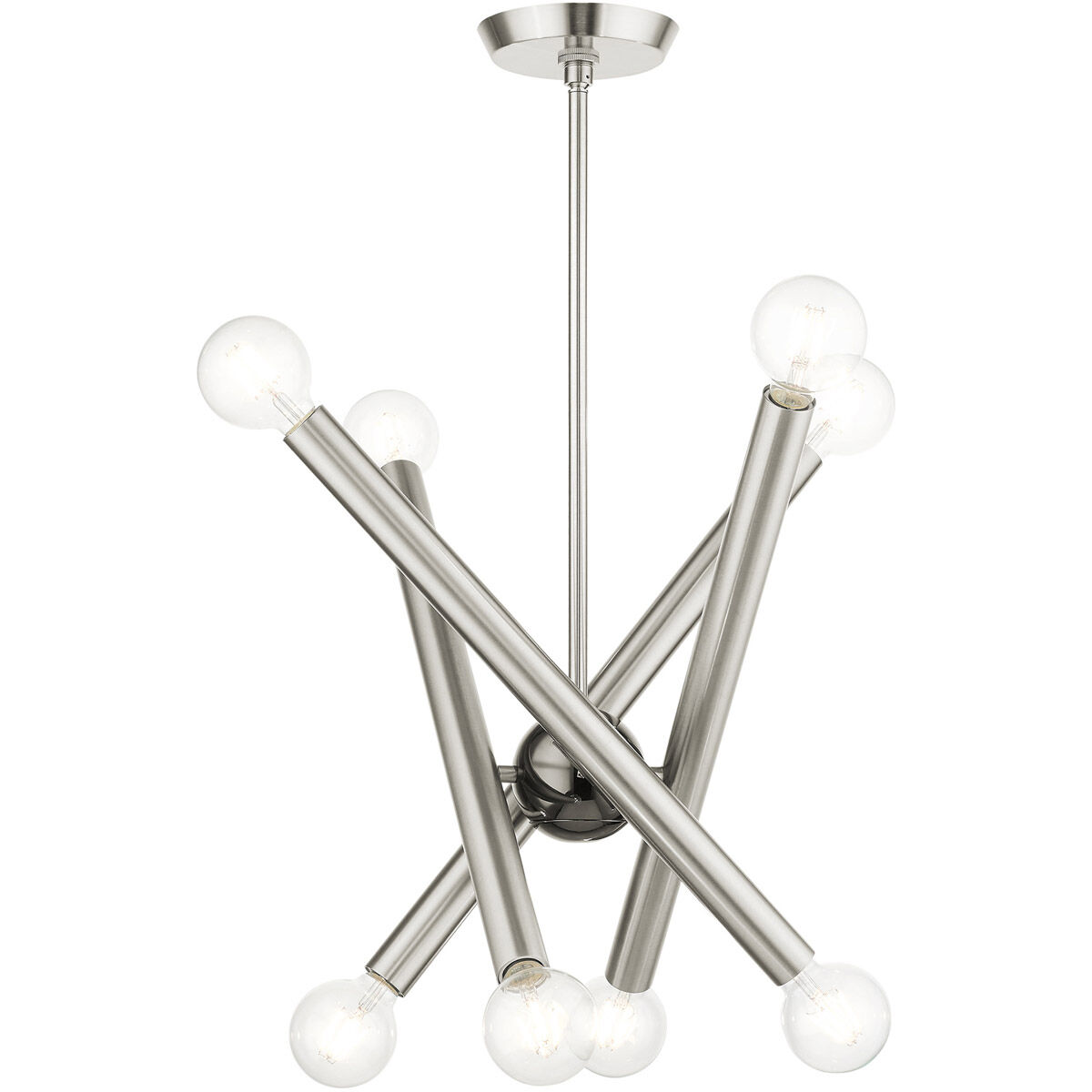 Stafford 8 Light 24 inch Brushed Nickel Chandelier Ceiling Light