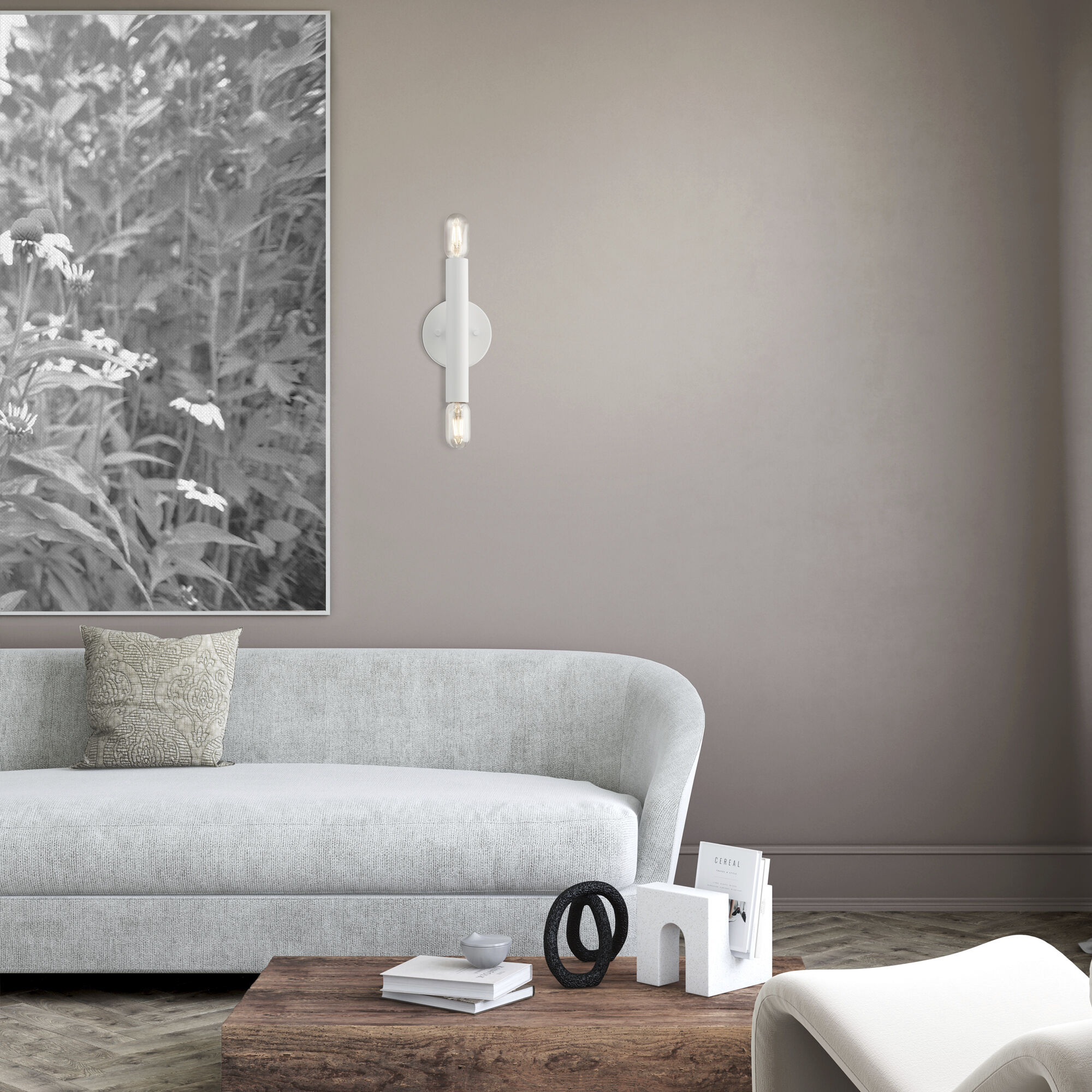 Copenhagen 2 Light 5 inch White ADA Sconce Wall Light