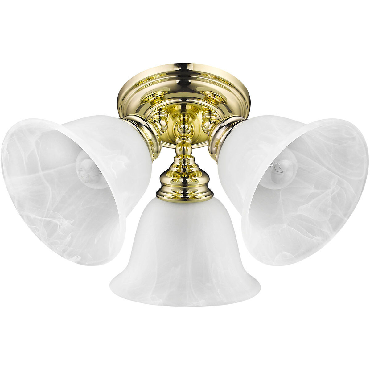 Essex 3 Light 15 inch Polished Brass Semi-Flush Mount Ceiling Light