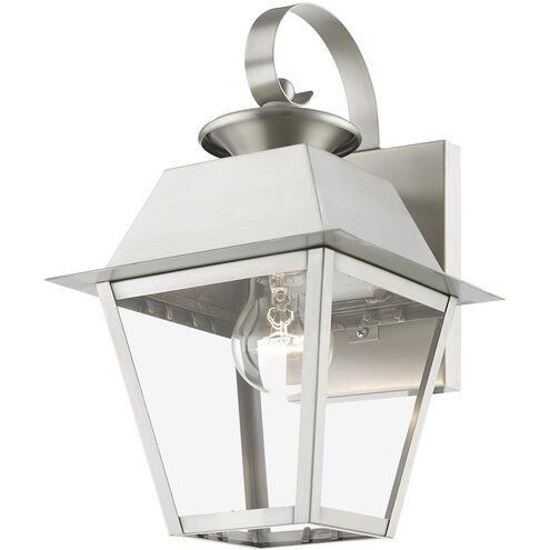 Wentworth 1 Light 13 inch Brushed Nickel Outdoor Small Wall Lantern