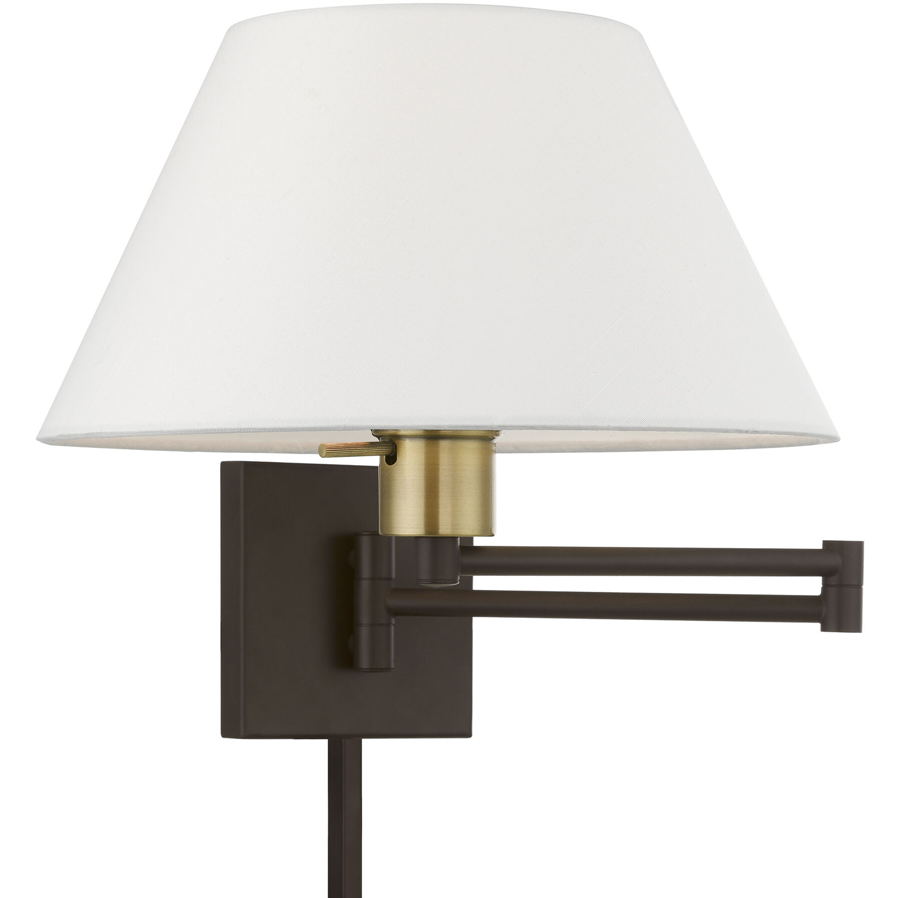 Allison 13 inch 100.00 watt Bronze with Antique Brass Accent Swing Arm Wall Lamp Wall Light