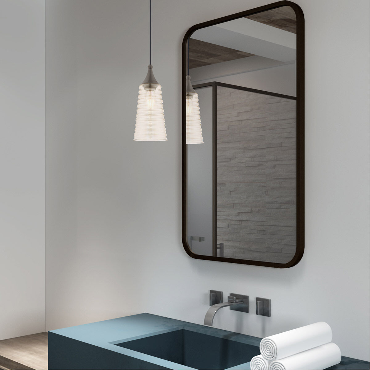 Art Glass 1 Light 6 inch English Bronze Mini Pendant Ceiling Light