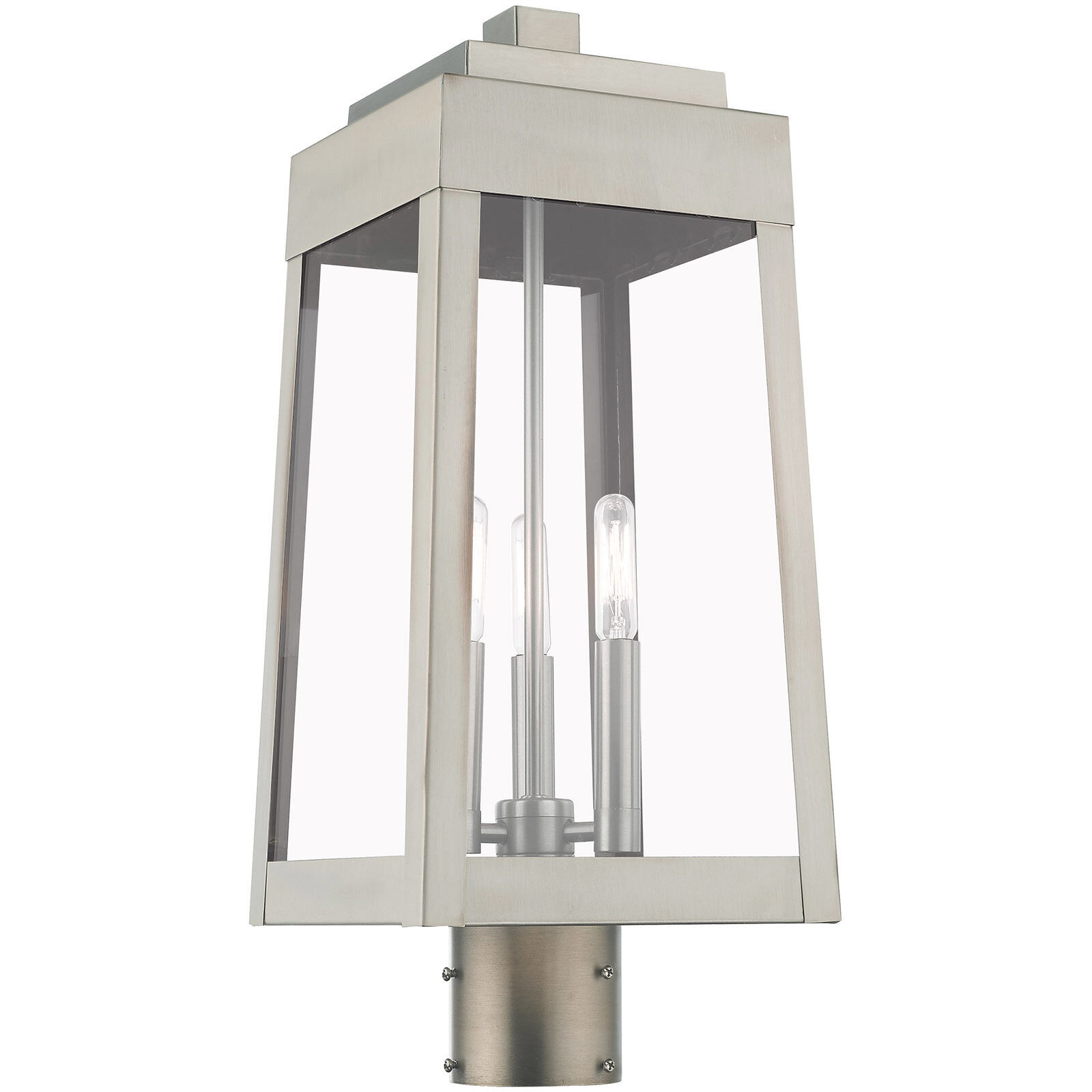 Oslo 3 Light 20 inch Brushed Nickel Outdoor Post Top Lantern