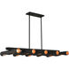 Novato 10 Light 50 inch Black Linear Chandelier Ceiling Light