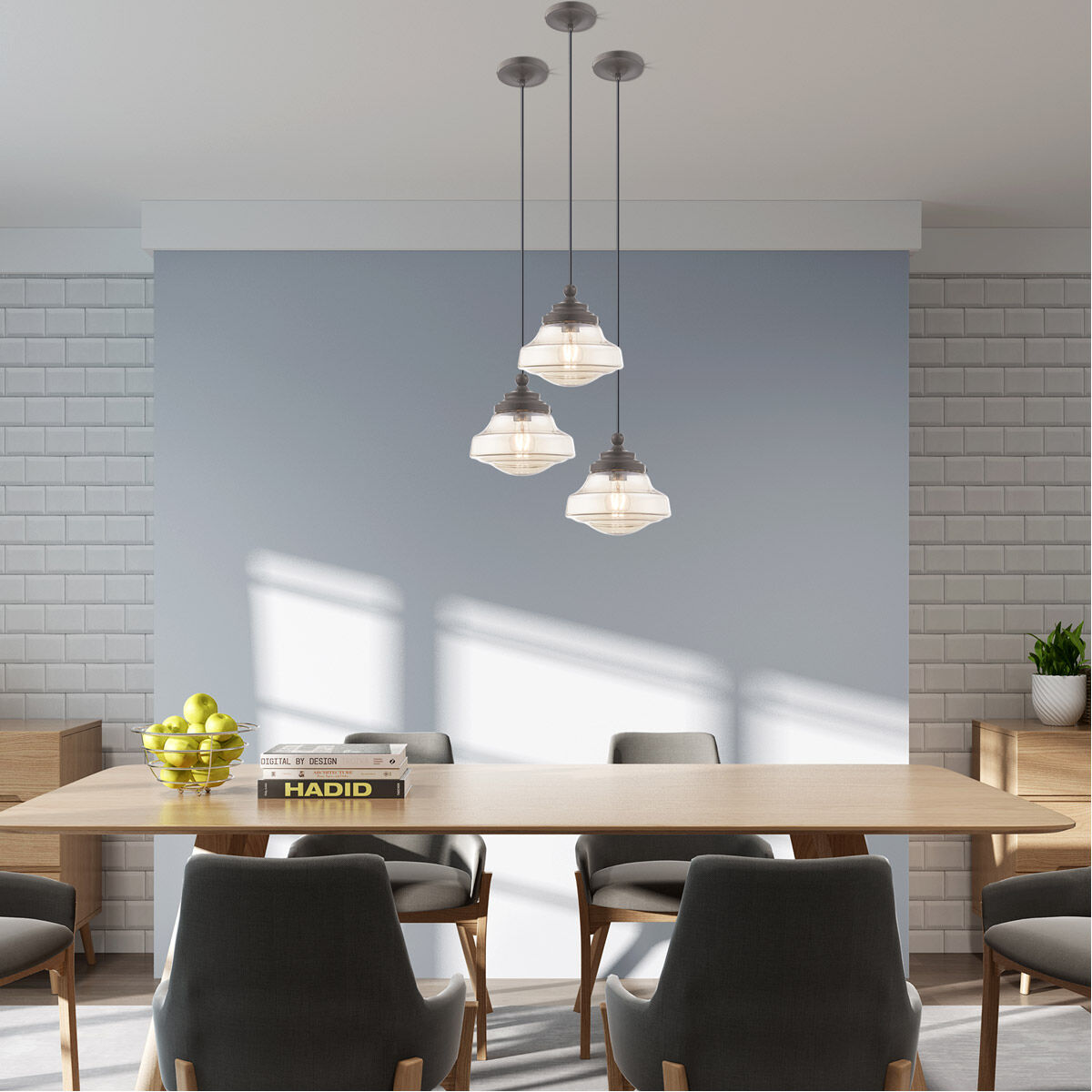 Art Glass 1 Light 9 inch English Bronze Mini Pendant Ceiling Light