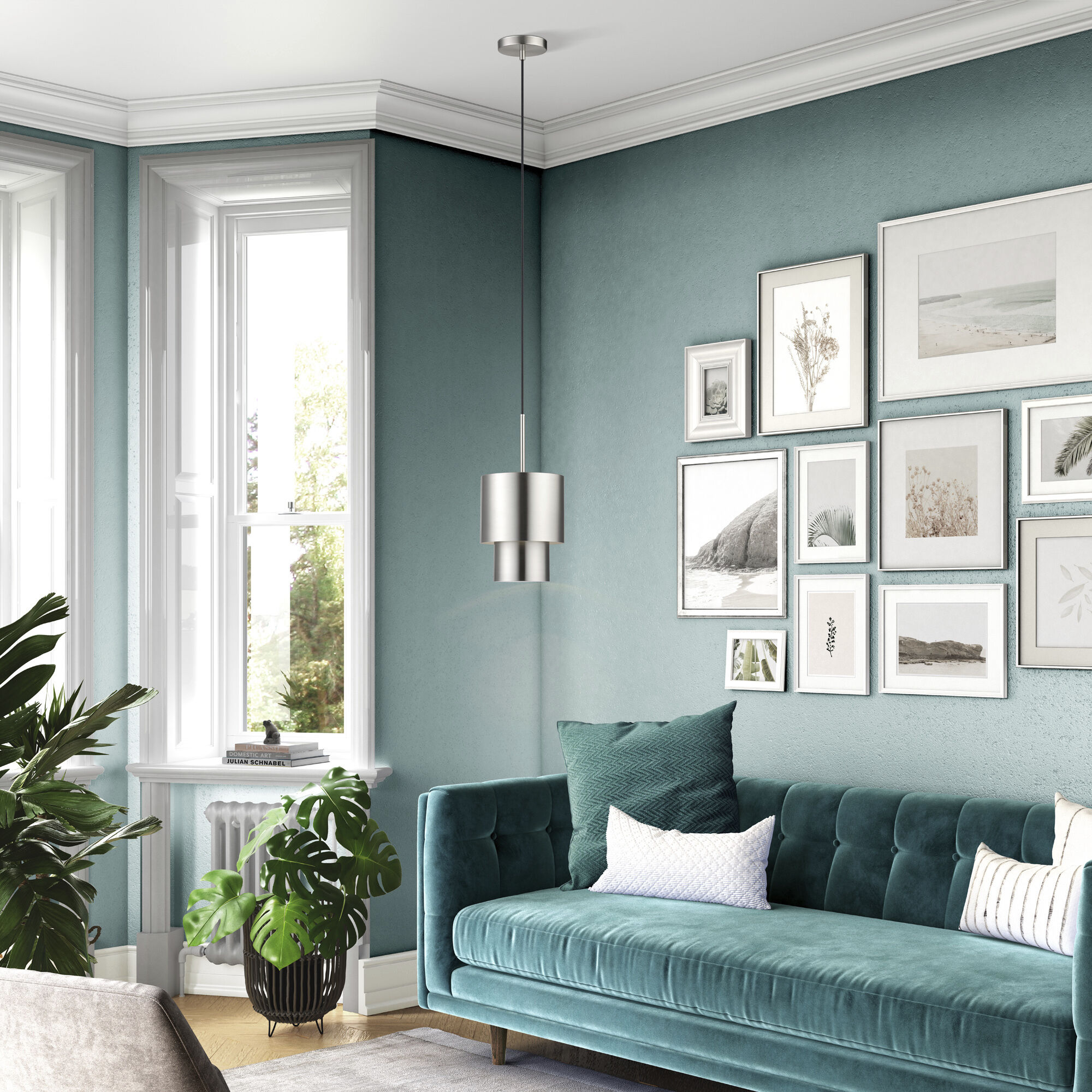 Zolana 1 Light 8.5 inch Brushed Nickel Mini Pendant Ceiling Light