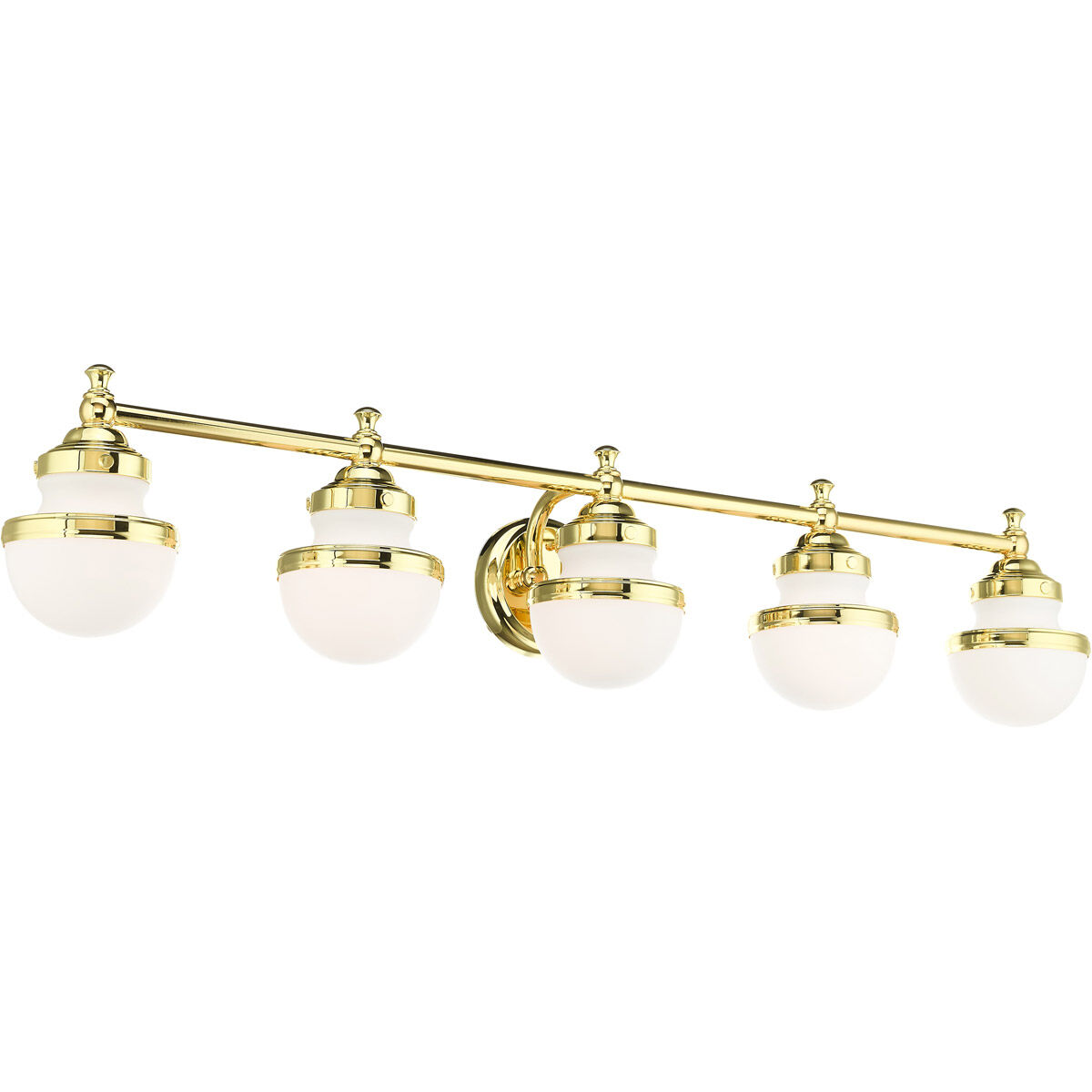Oldwick 5 Light 43 inch Polished Brass Vanity Sconce Wall Light