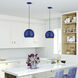 Piedmont 1 Light 10 inch Shiny Cobalt Blue with Polished Chrome Accents Pendant Ceiling Light