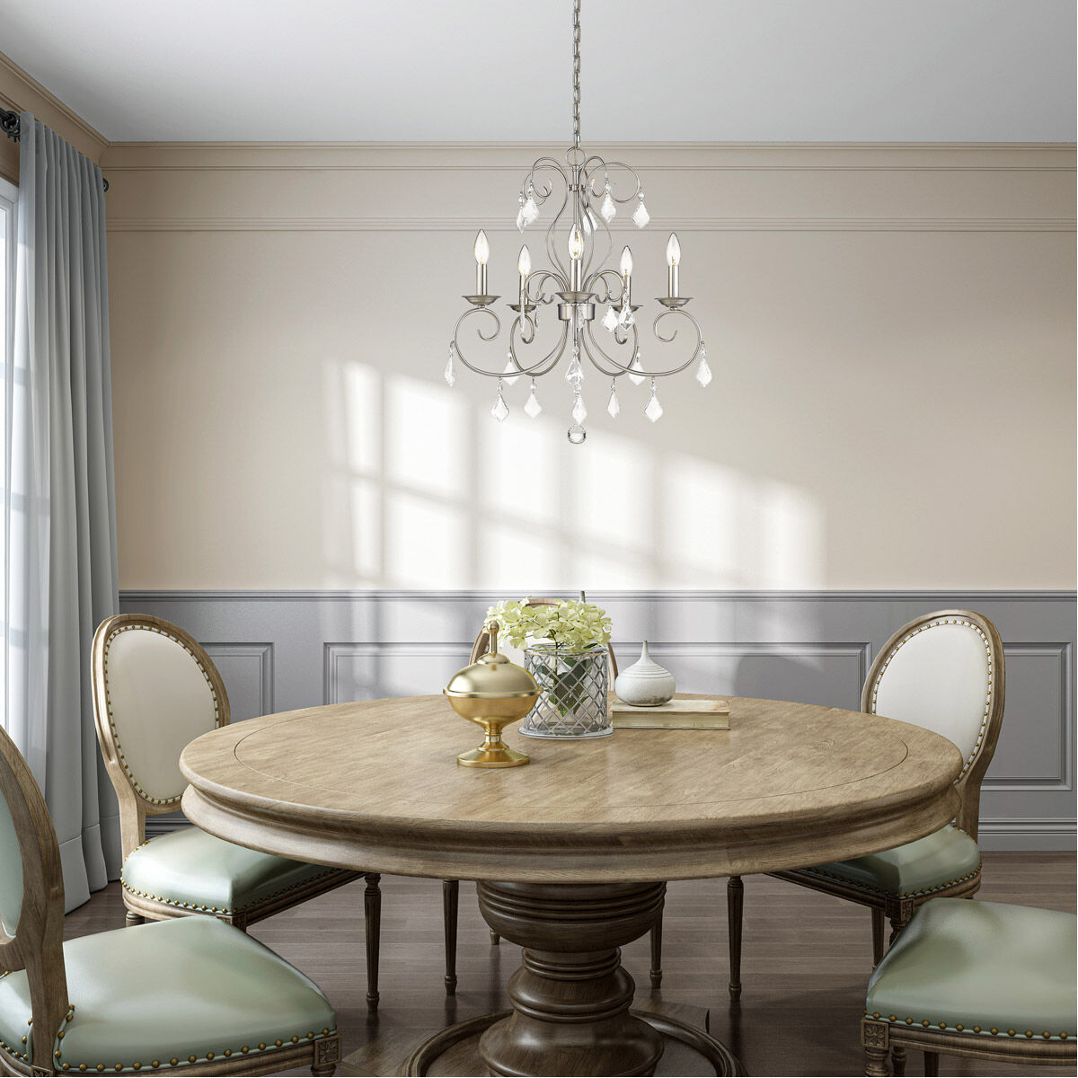 Donatella 5 Light 22 inch Brushed Nickel Chandelier Ceiling Light