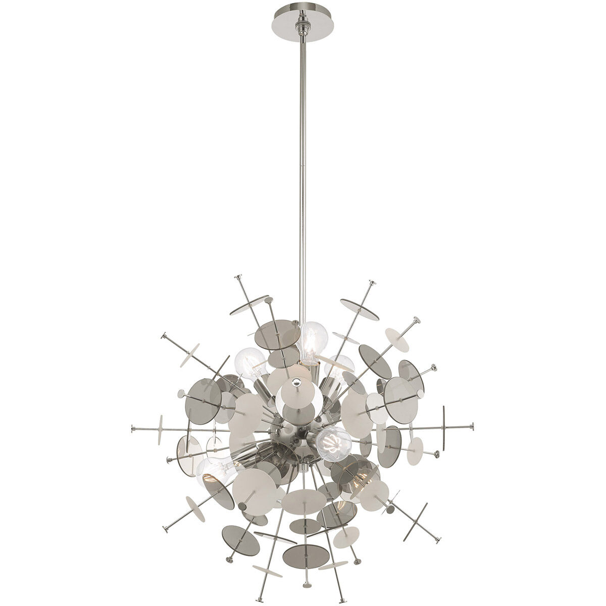 Circulo 6 Light 24 inch Polished Chrome Pendant Chandelier Ceiling Light