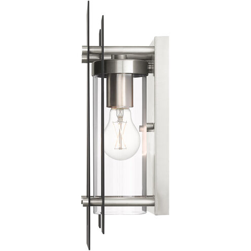Utrecht 1 Light 14 inch Black with Brushed Nickel Accents Outdoor Wall Lantern