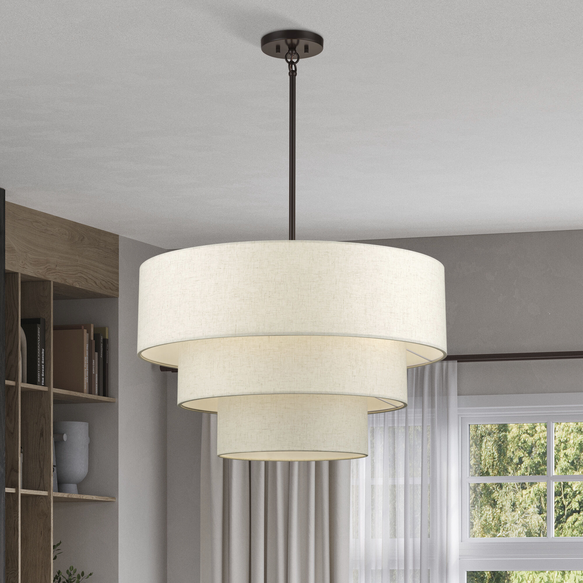 Manorwood 5 Light 28 inch English Bronze Pendant Chandelier Ceiling Light, Medium