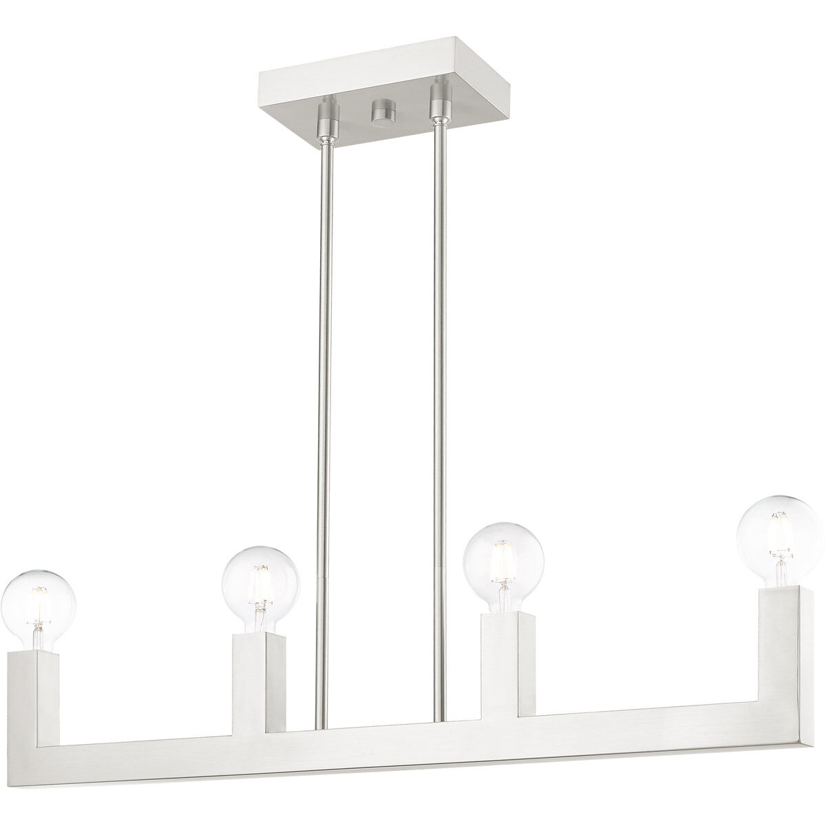 Solna 4 Light 34 inch Brushed Nickel Linear Chandelier Ceiling Light