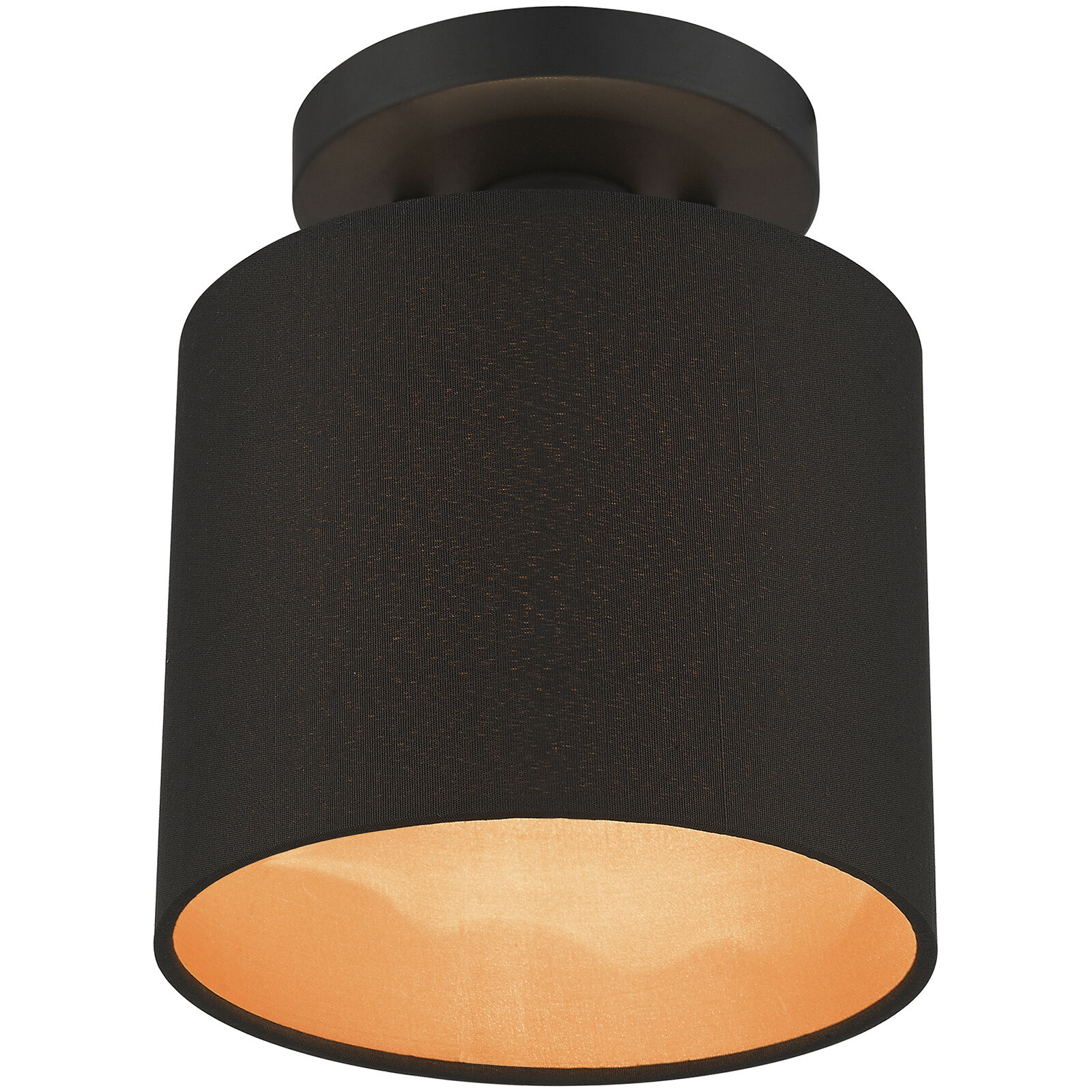 Sentosa 1 Light 7 inch Black Semi Flush Mount Ceiling Light