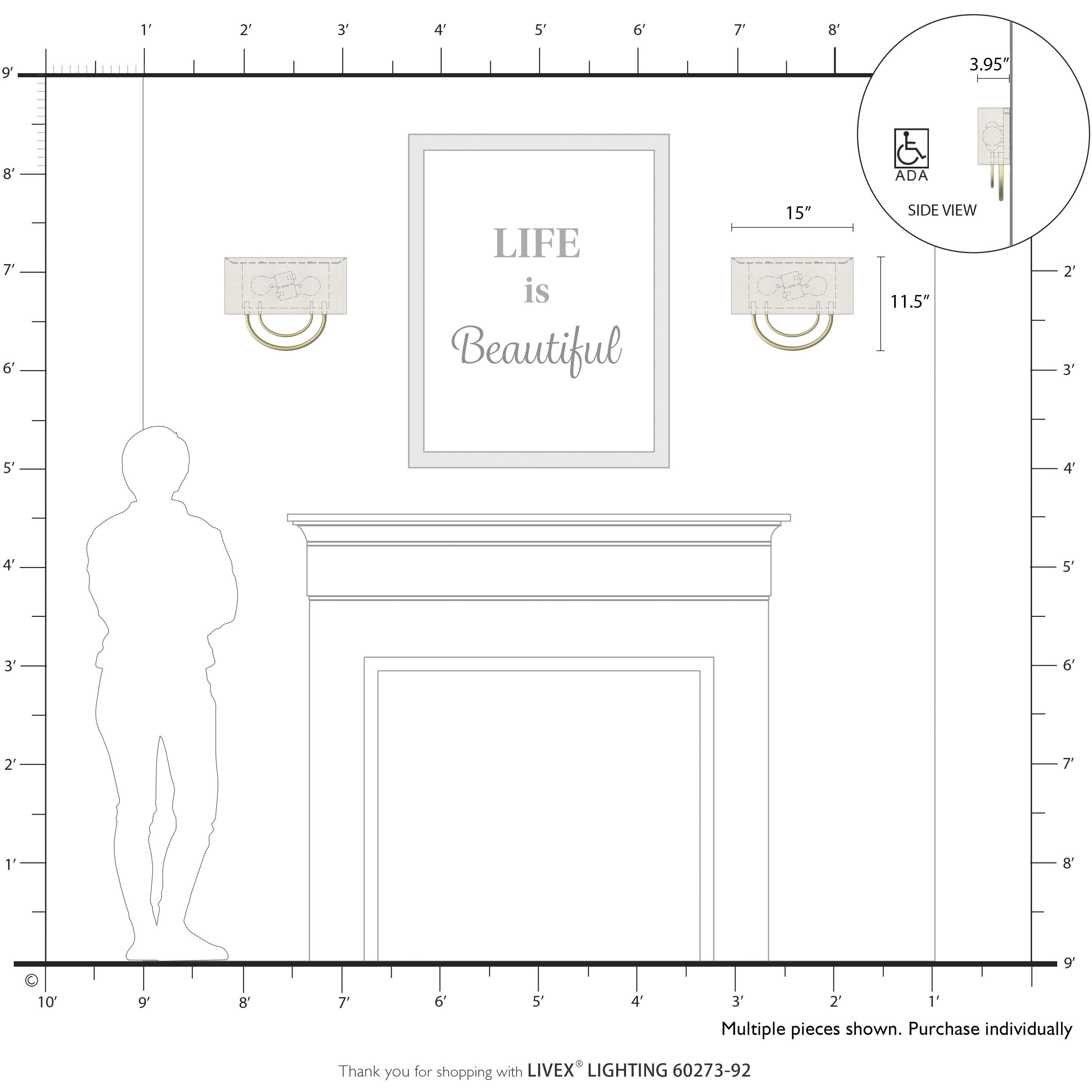 Stratton 2 Light 15 inch English Bronze ADA Wall Sconce Wall Light